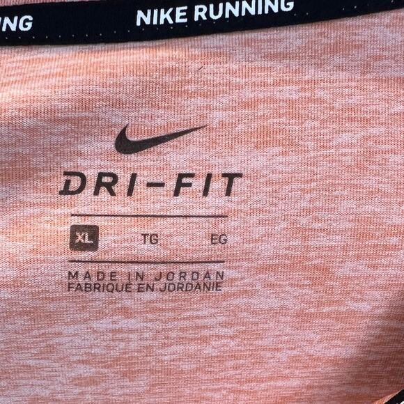 Nike Running Pullover Mens Size XL Orange Dri-fit Swoosh 1/4 Zip Performance Top - Picture 6 of 7